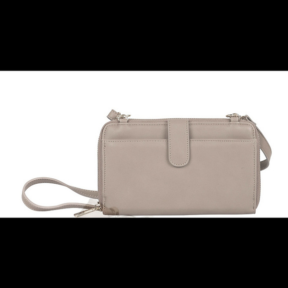 Karla Hanson RFID Blocking Leah Crossbody Phone Wallet Beige - Picture 1 of 3